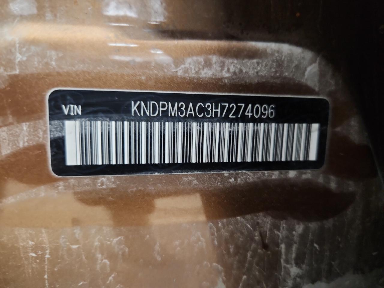 2017 Kia Sportage Lx VIN: KNDPM3AC3H7274096 Lot: 80503315