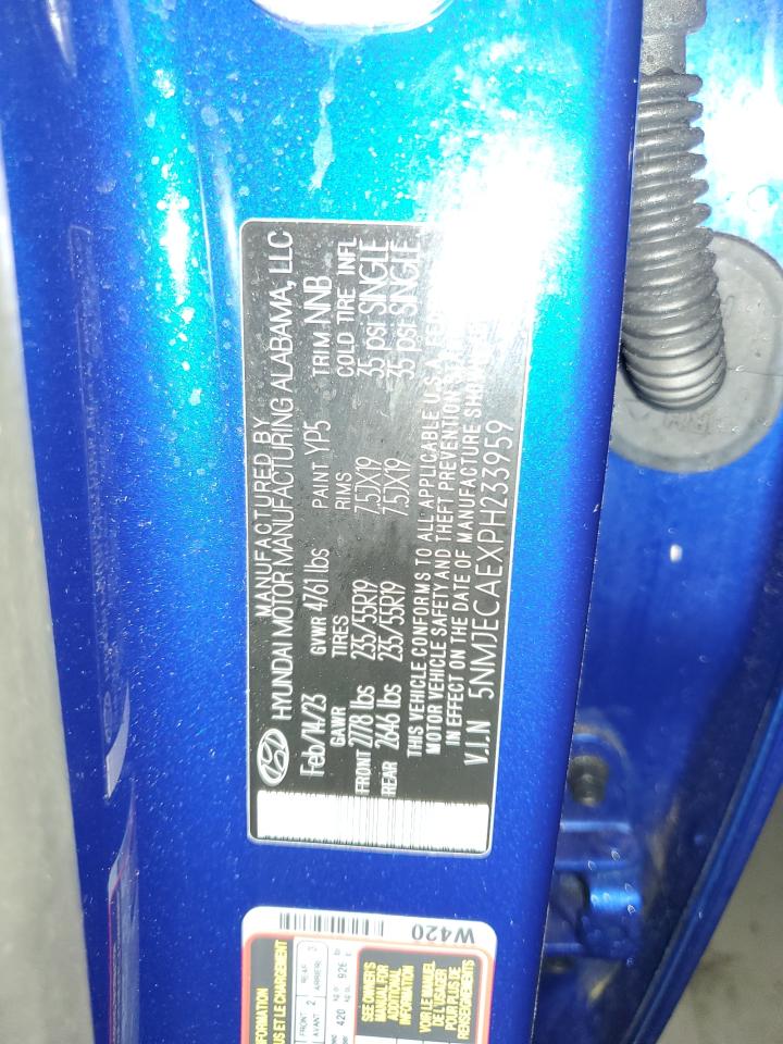 2023 Hyundai Tucson Limited VIN: 5NMJECAEXPH233959 Lot: 83905945