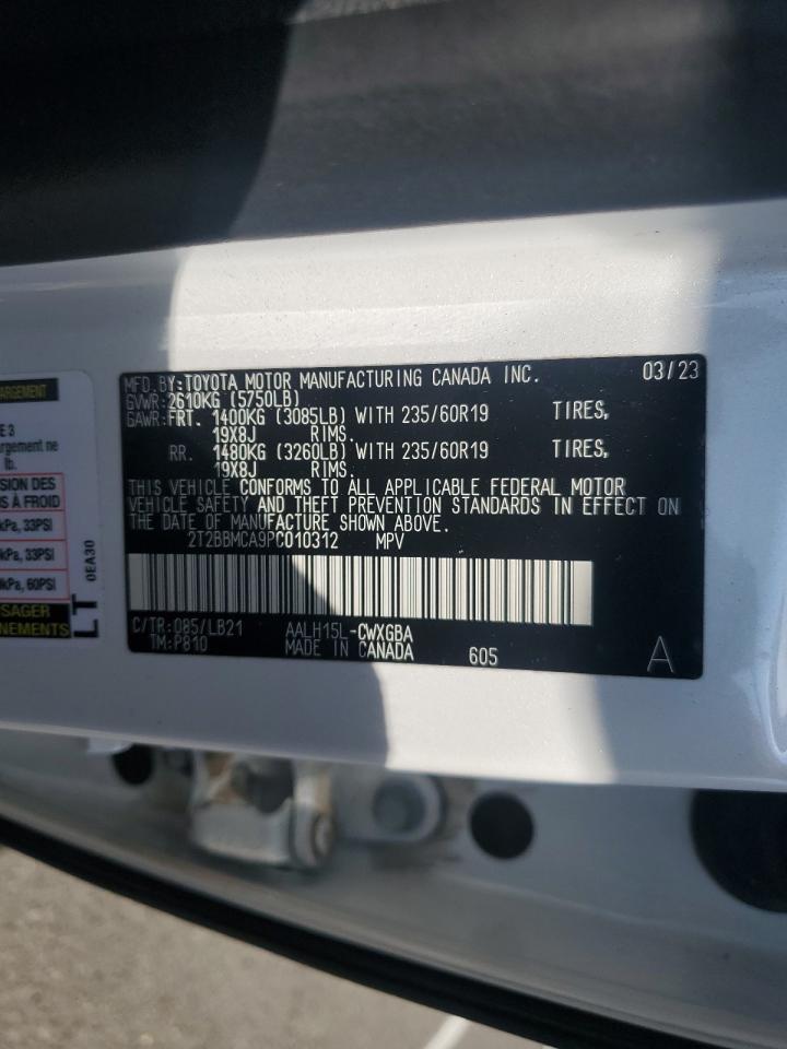 2023 Lexus Rx 350H Base VIN: 2T2BBMCA9PC010312 Lot: 81873325