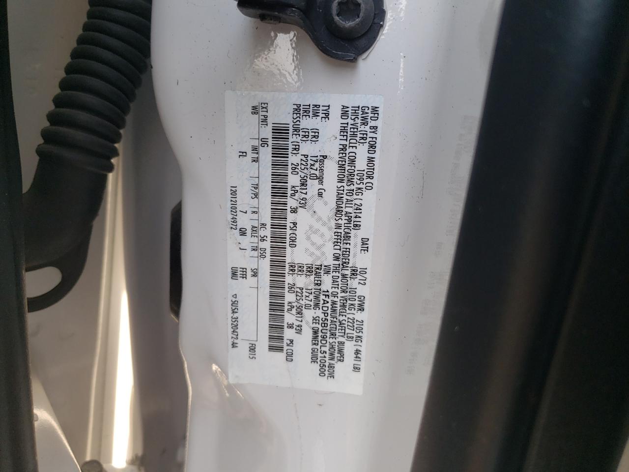 2013 Ford C-Max Sel VIN: 1FADP5BU9DL510500 Lot: 71694515