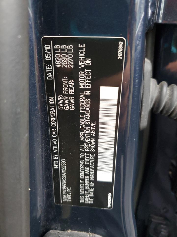 2010 Volvo S80 3.2 VIN: YV1960AS9A1132590 Lot: 80857305