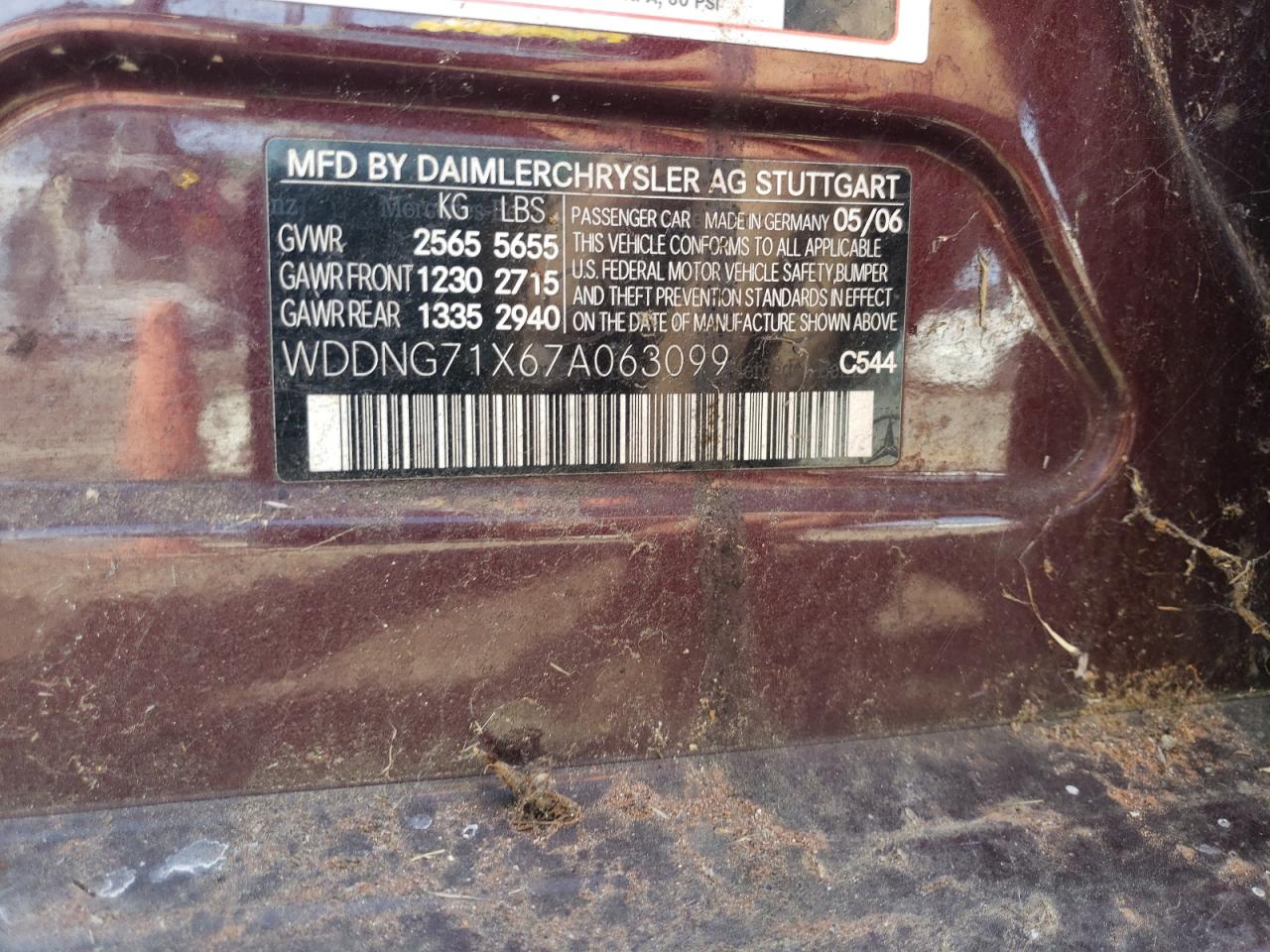 2007 Mercedes-Benz S 550 VIN: WDDNG71X67A063099 Lot: 81757645