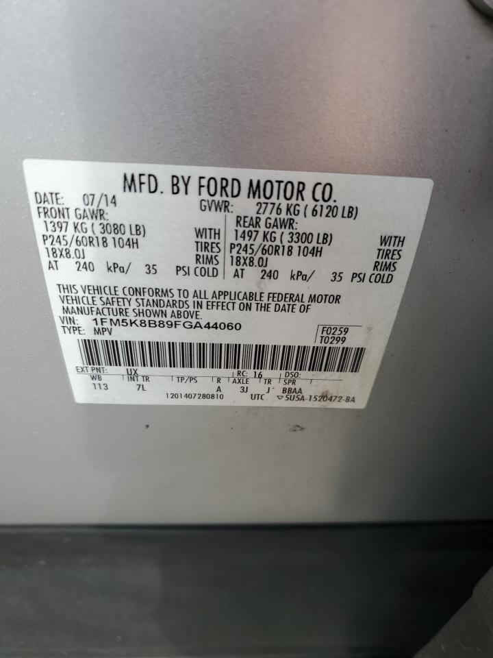 2015 Ford Explorer VIN: 1FM5K8B89FGA44060 Lot: 84710025