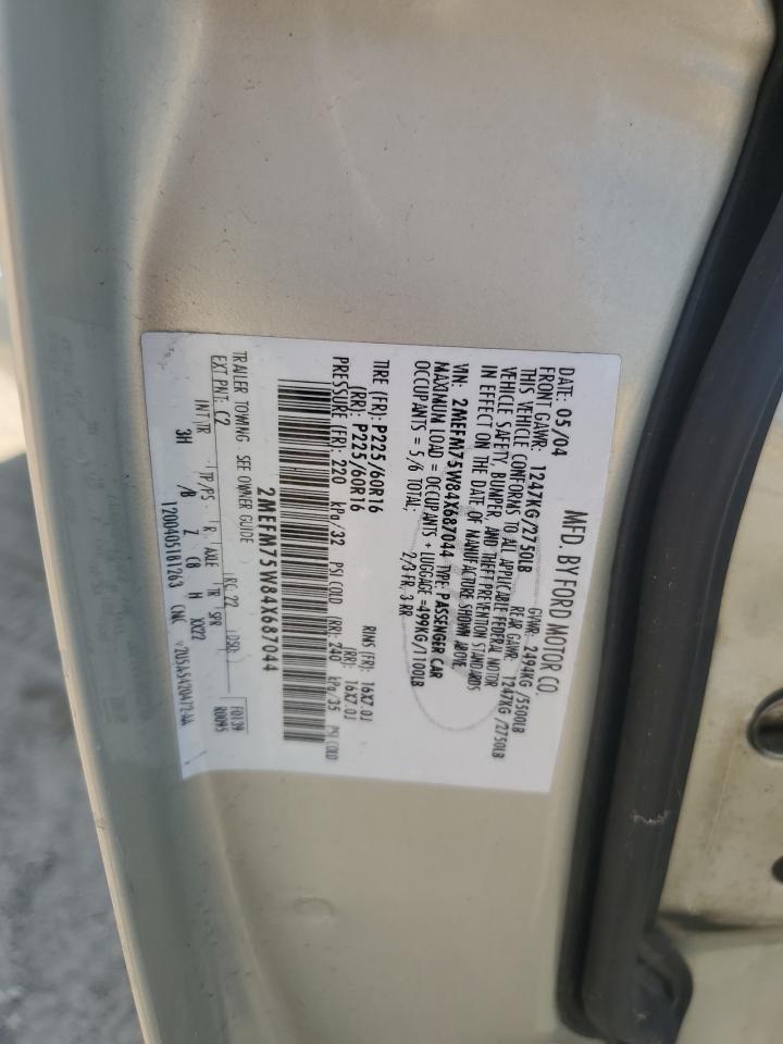 2004 Mercury Grand Marquis Ls VIN: 2MEFM75W84X687044 Lot: 80623415