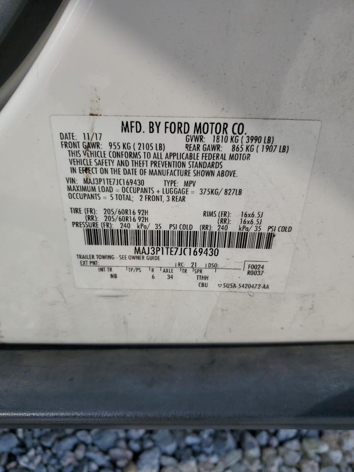 2018 Ford Ecosport Se VIN: MAJ3P1TE7JC169430 Lot: 81426915