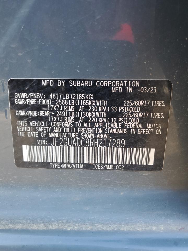 2024 Subaru Crosstrek Premium VIN: JF2GUADC8RH217289 Lot: 80374905