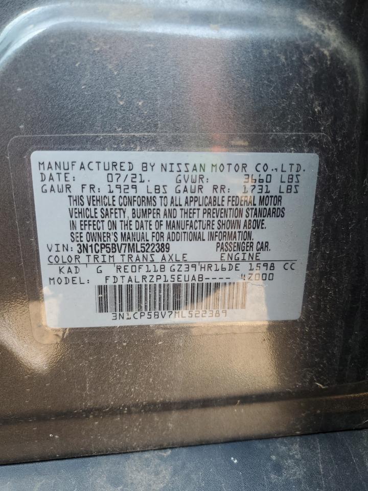 2021 Nissan Kicks S VIN: 3N1CP5BV7ML522389 Lot: 71459245