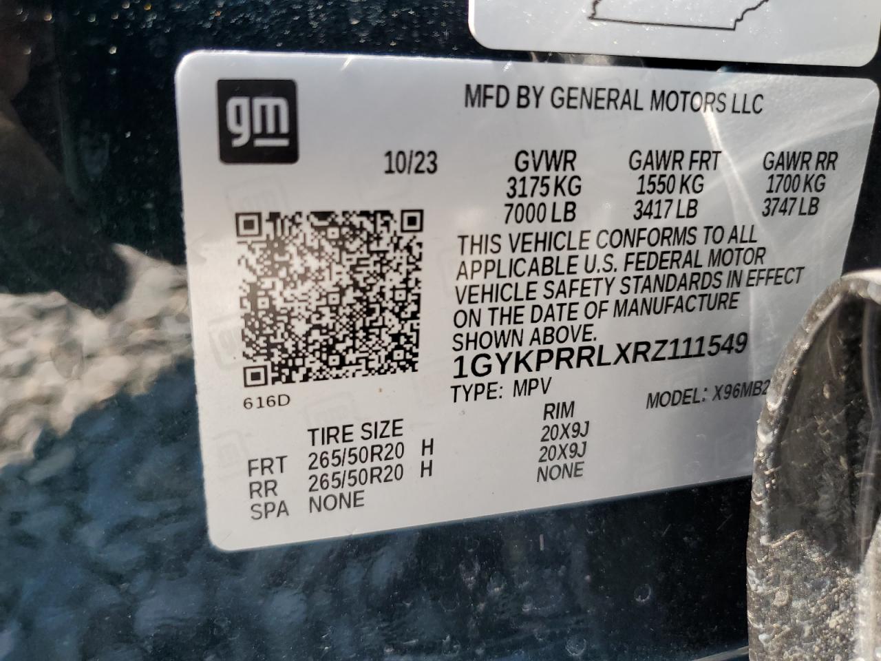 2024 Cadillac Lyriq Luxury VIN: 1GYKPRRLXRZ111549 Lot: 80363495