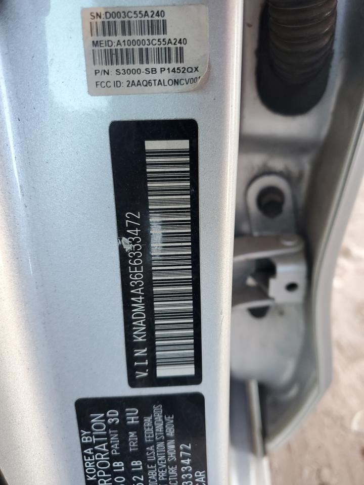 2014 Kia Rio Lx VIN: KNADM4A36E6333472 Lot: 80210645