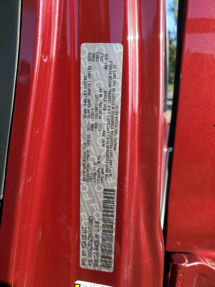 2021 Jeep Wrangler Unlimited Sport VIN: 1C4HJXDG8MW770921 Lot: 82036355