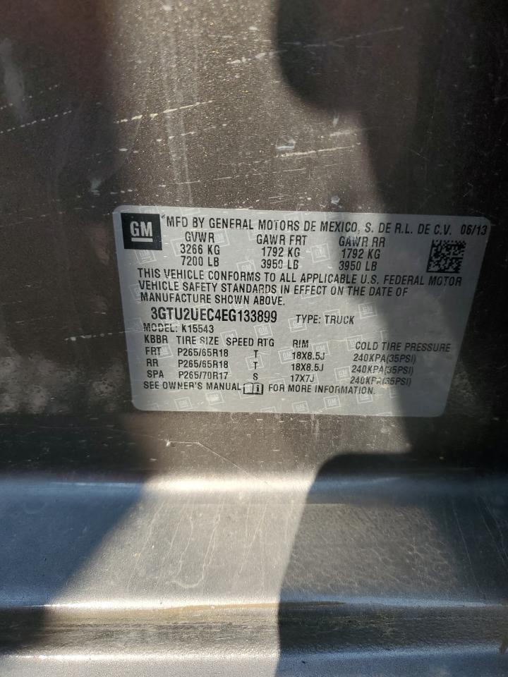 2014 GMC Sierra K1500 Sle VIN: 3GTU2UEC4EG133899 Lot: 81318785