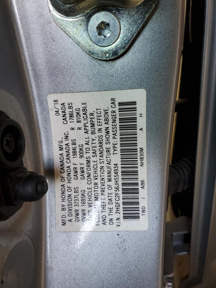 2018 Honda Civic Lx VIN: 2HGFC2F56JH554934 Lot: 84734755