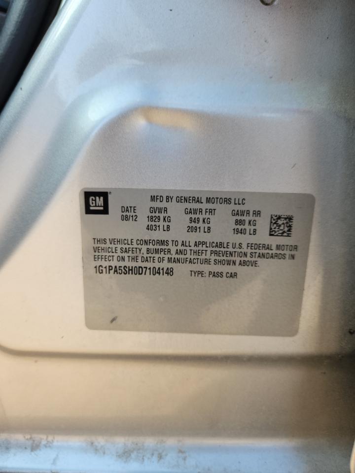 2013 Chevrolet Cruze Ls VIN: 1G1PA5SH0D7104148 Lot: 81476925