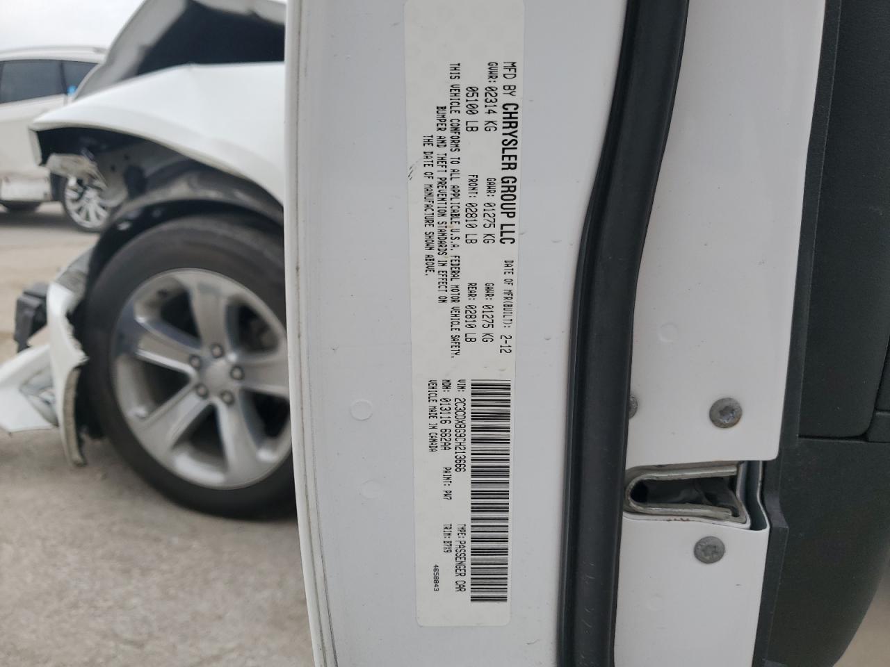 2012 Dodge Charger Se VIN: 2C3CDXBG9CH213666 Lot: 81380585