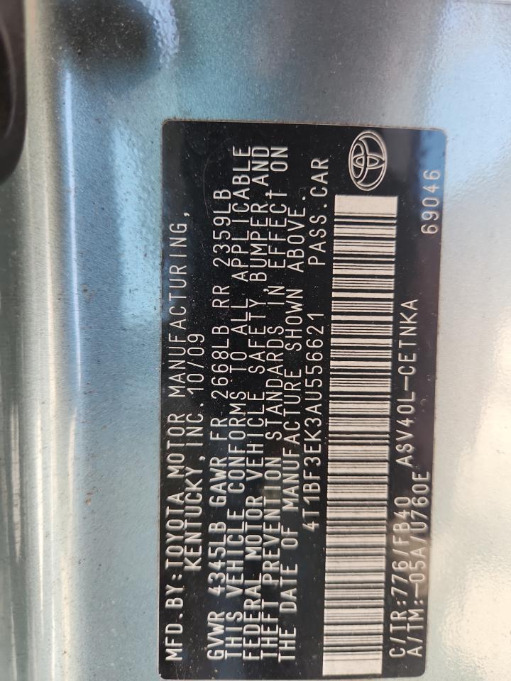 2010 Toyota Camry Base VIN: 4T1BF3EK3AU556621 Lot: 80920225