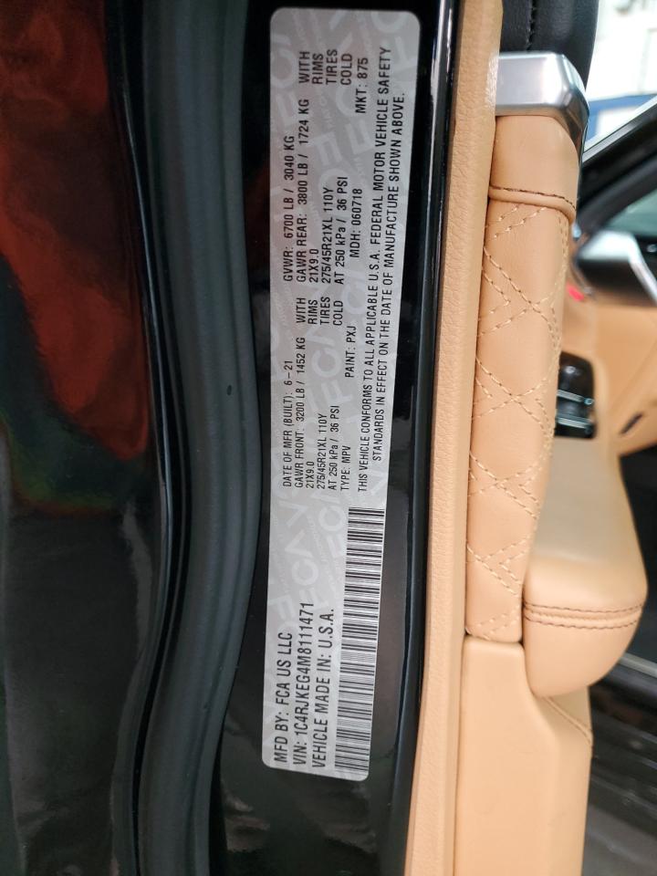 2021 Jeep Grand Cherokee L Summit VIN: 1C4RJKEG4M8111471 Lot: 71224035