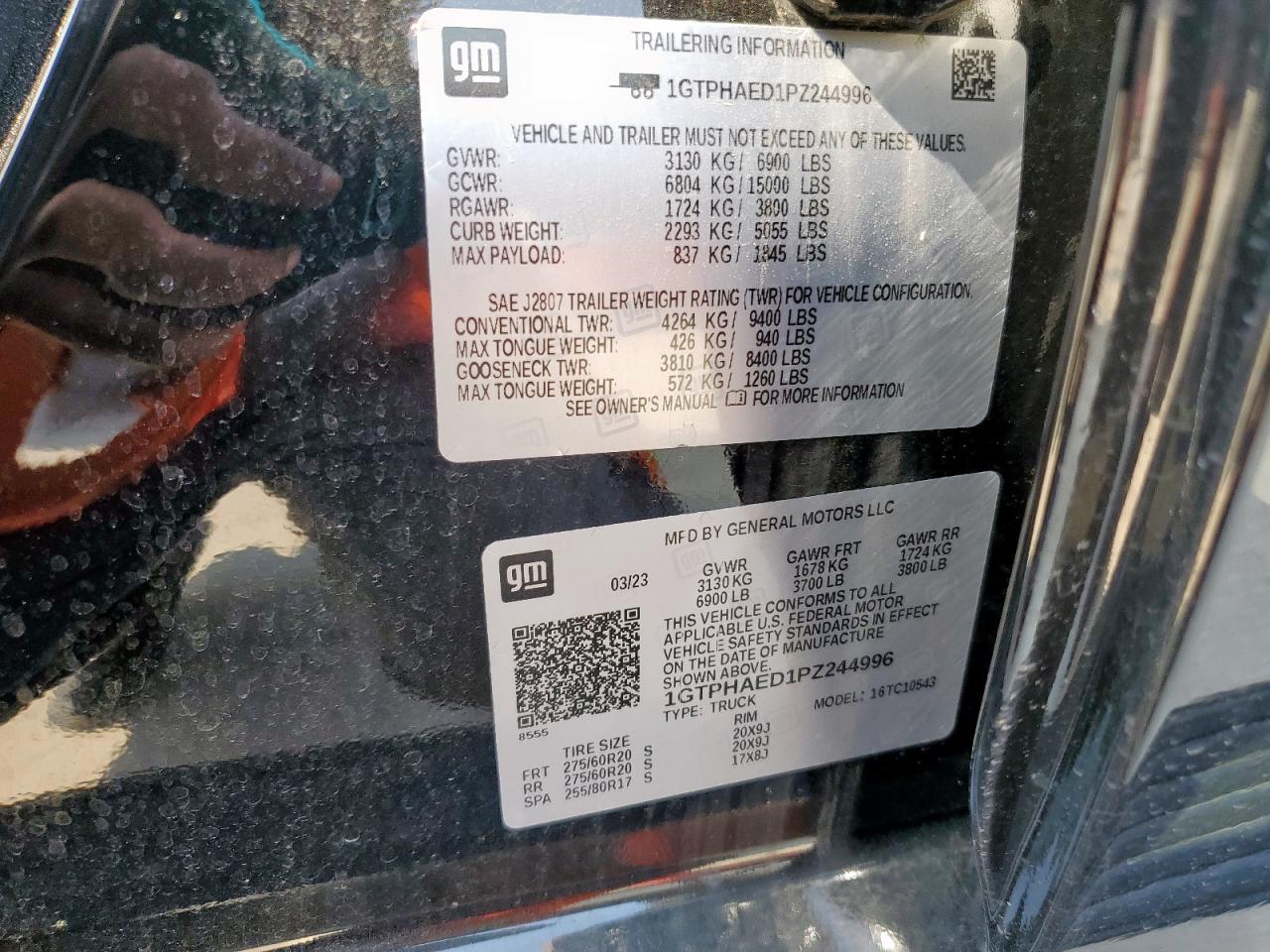 2023 GMC Sierra C1500 VIN: 1GTPHAED1PZ244996 Lot: 81372895