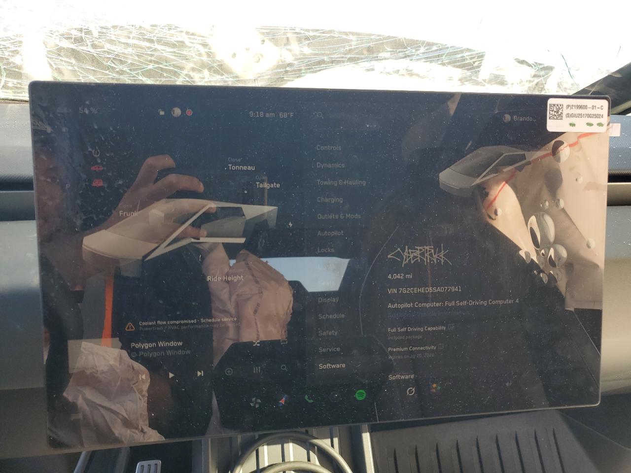 2025 Tesla Cybertruck VIN: 7G2CEHED5SA077941 Lot: 81698055