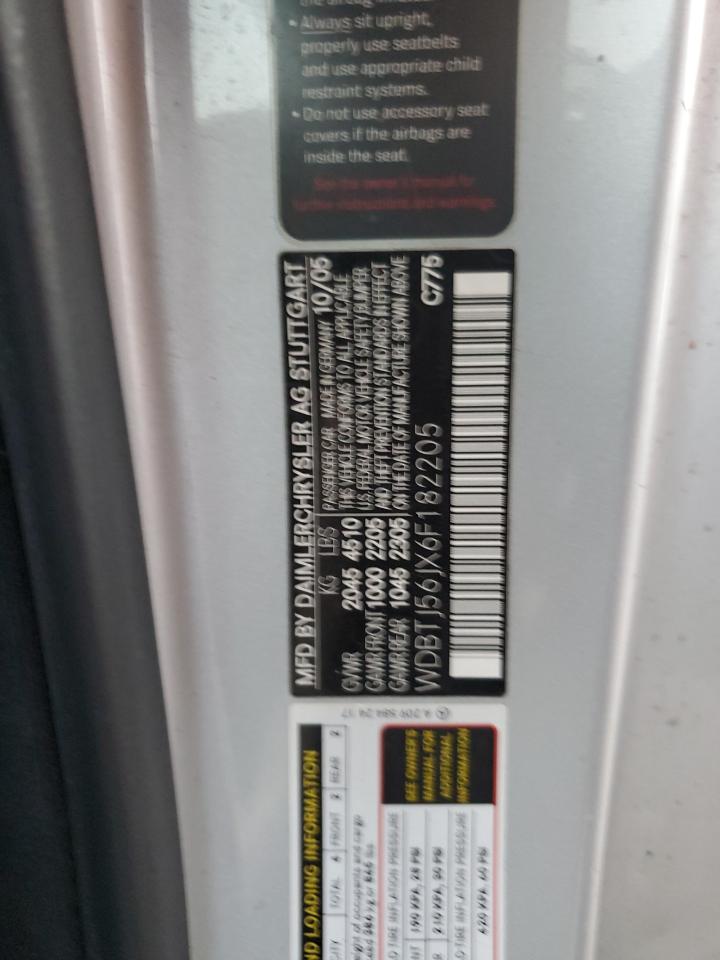 2006 Mercedes-Benz Clk 350 VIN: WDBTJ56JX6F182205 Lot: 80238365