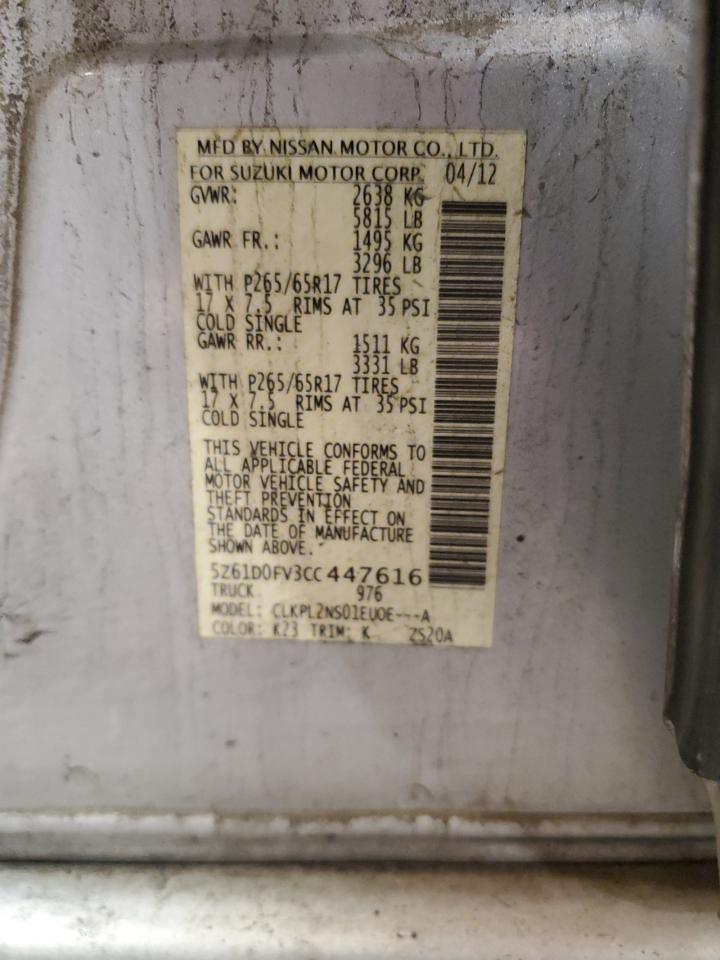 2012 Suzuki Equator Sport VIN: 5Z61D0FV3CC447616 Lot: 81626615