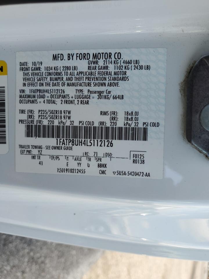 2020 Ford Mustang VIN: 1FATP8UH4L5112126 Lot: 84417675
