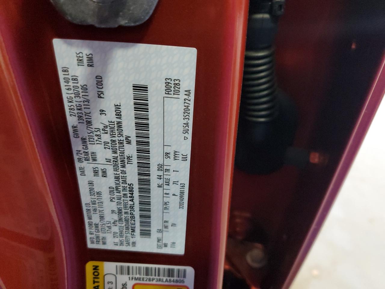 2024 Ford Bronco Wildtrak VIN: 1FMEE2BP3RLA84805 Lot: 70151755