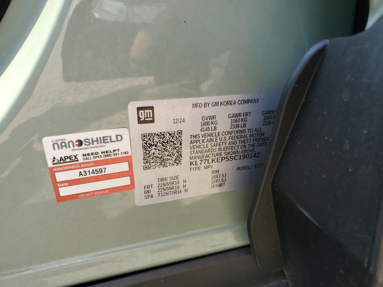 2025 Chevrolet Trax Activ VIN: KL77LKEP5SC190142 Lot: 81331935