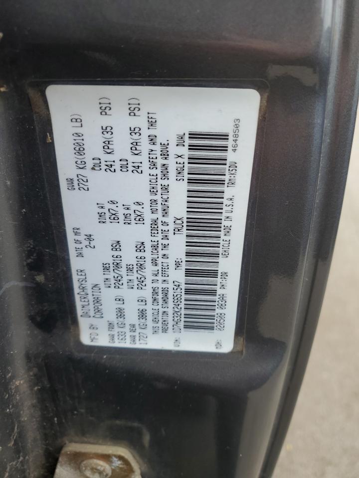 2004 Dodge Dakota Sport VIN: 1D7HG32K24S651547 Lot: 80031045