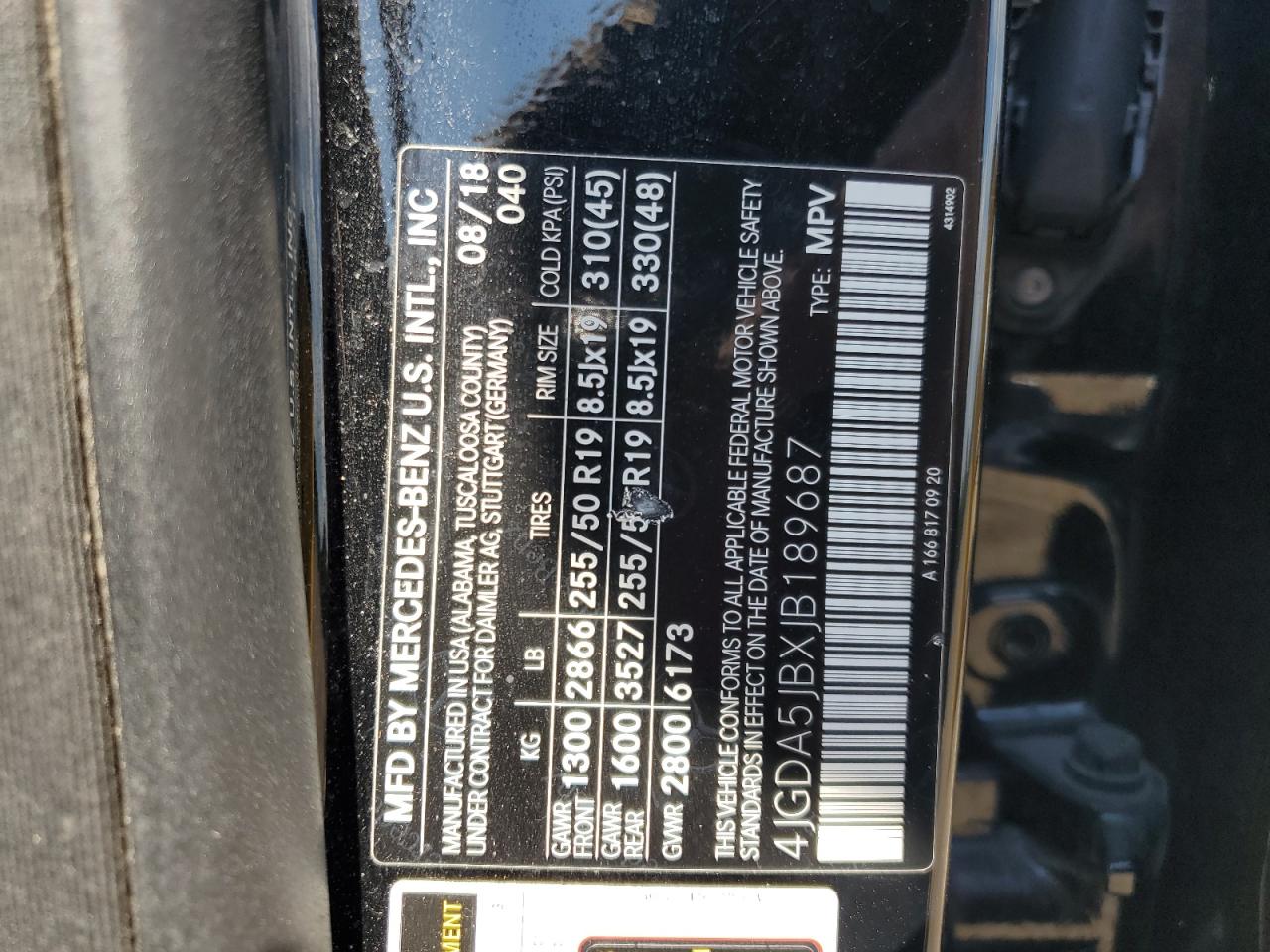 2018 Mercedes-Benz Gle 350 VIN: 4JGDA5JBXJB189687 Lot: 81837405