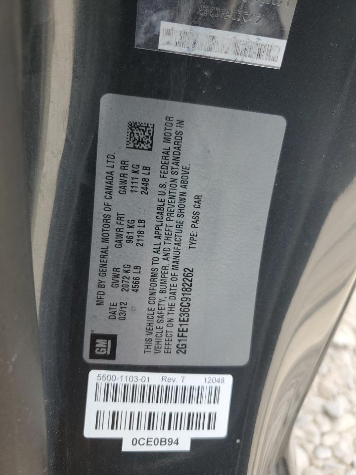 2012 Chevrolet Camaro Ls VIN: 2G1FE1E36C9182262 Lot: 70793225