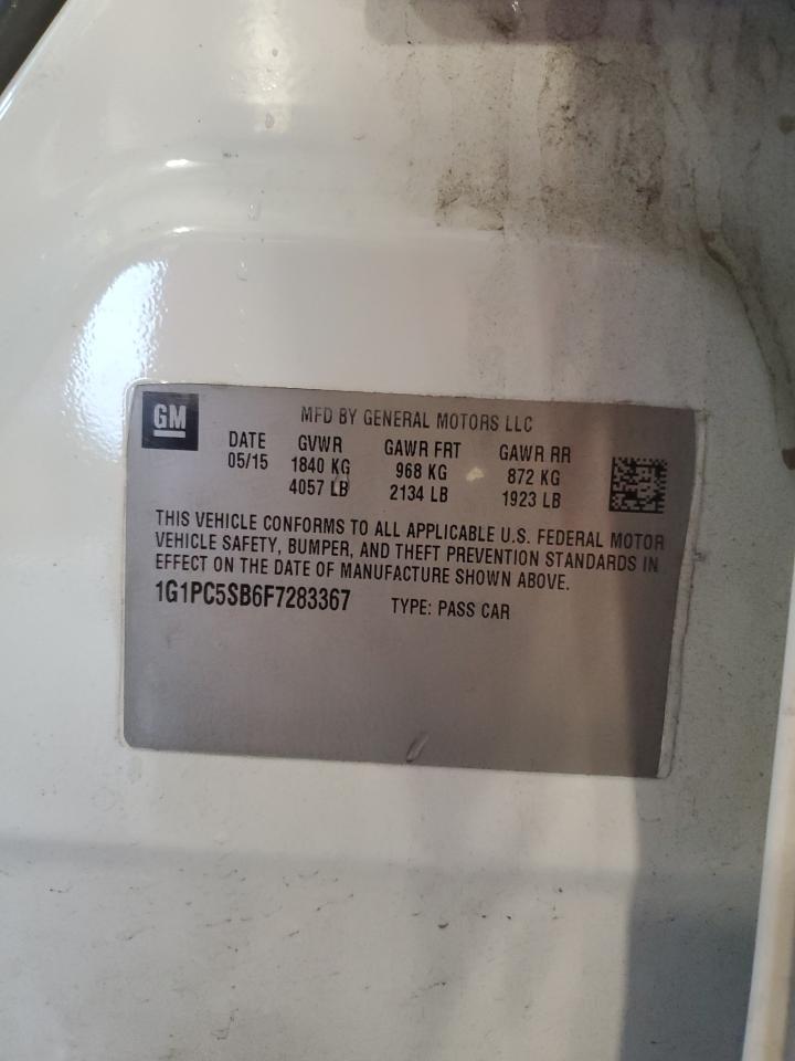 2015 Chevrolet Cruze Lt VIN: 1G1PC5SB6F7283367 Lot: 81240915