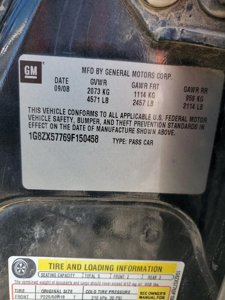 2009 Saturn Aura Xr VIN: 1G8ZX57769F150458 Lot: 72030865