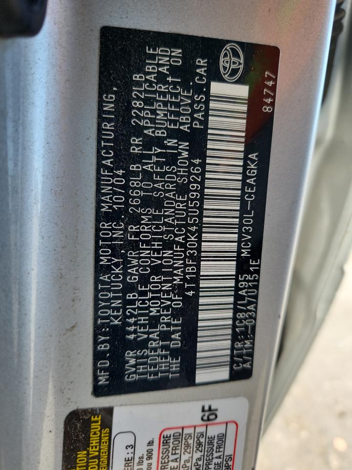 2005 Toyota Camry Le VIN: 4T1BF30K45U599264 Lot: 71215845