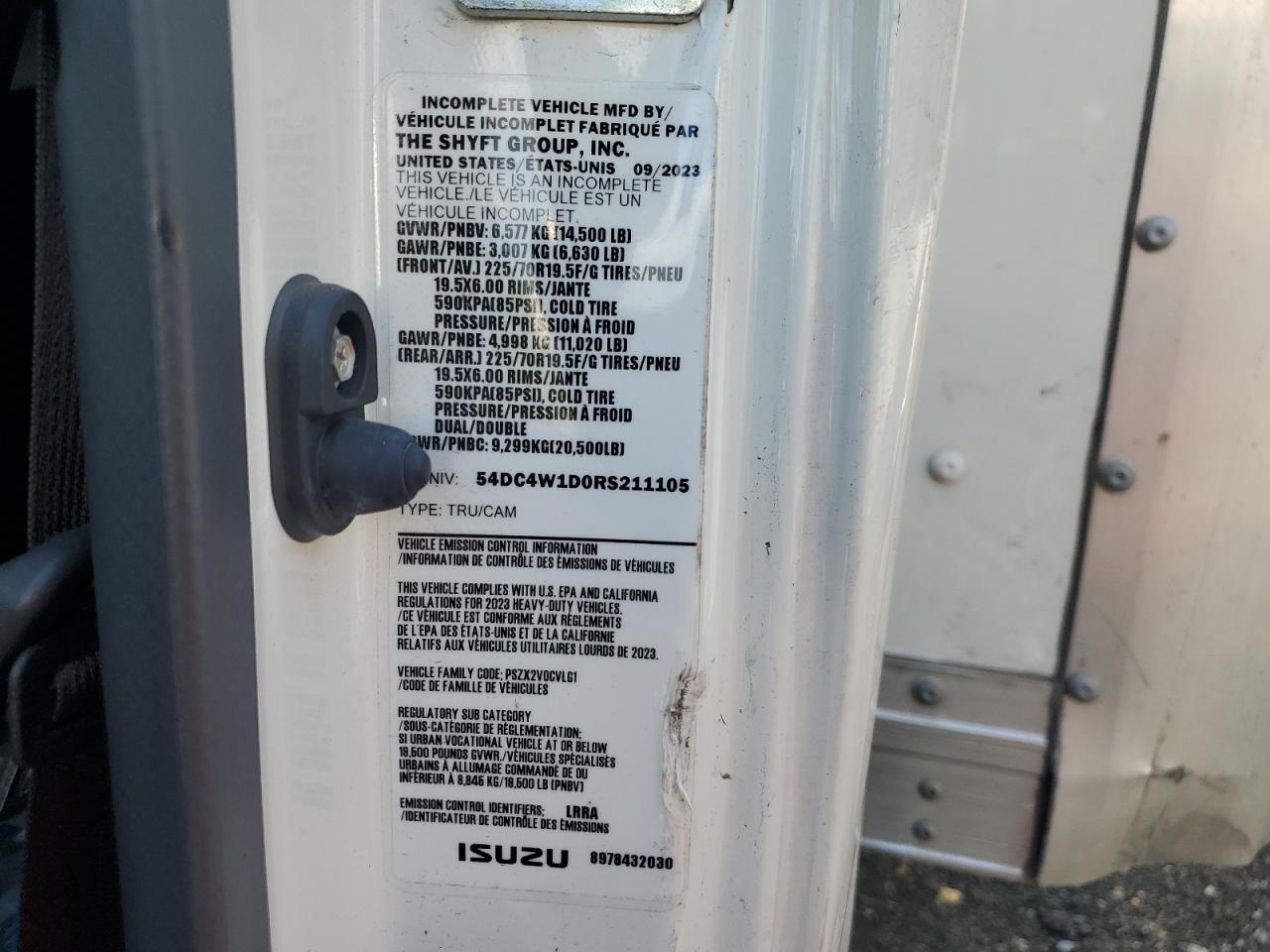 2024 Isuzu Npr Hd VIN: 54DC4W1D0RS211105 Lot: 80829425