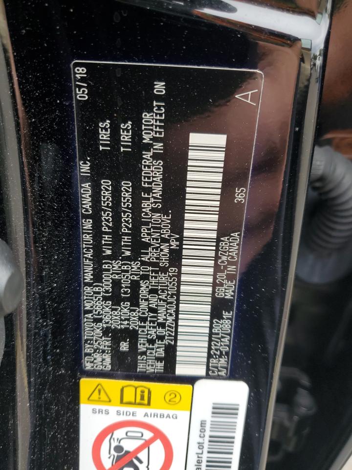 2018 Lexus Rx 350 Base VIN: 2T2ZZMCA0JC105519 Lot: 80438485