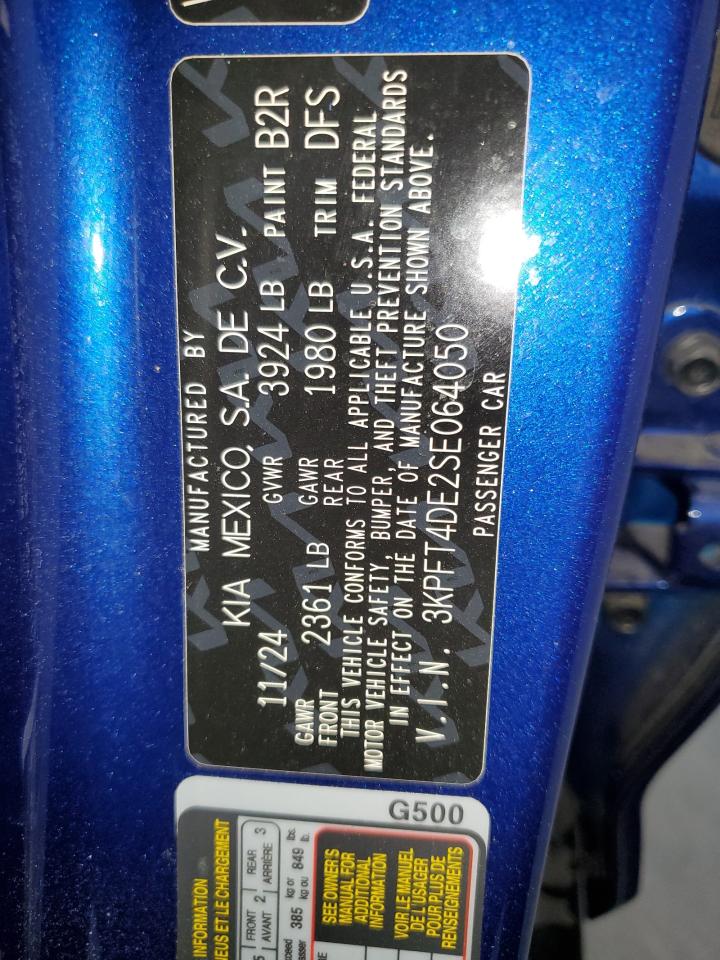 2025 Kia K4 Lx VIN: 3KPFT4DE2SE064050 Lot: 84040035