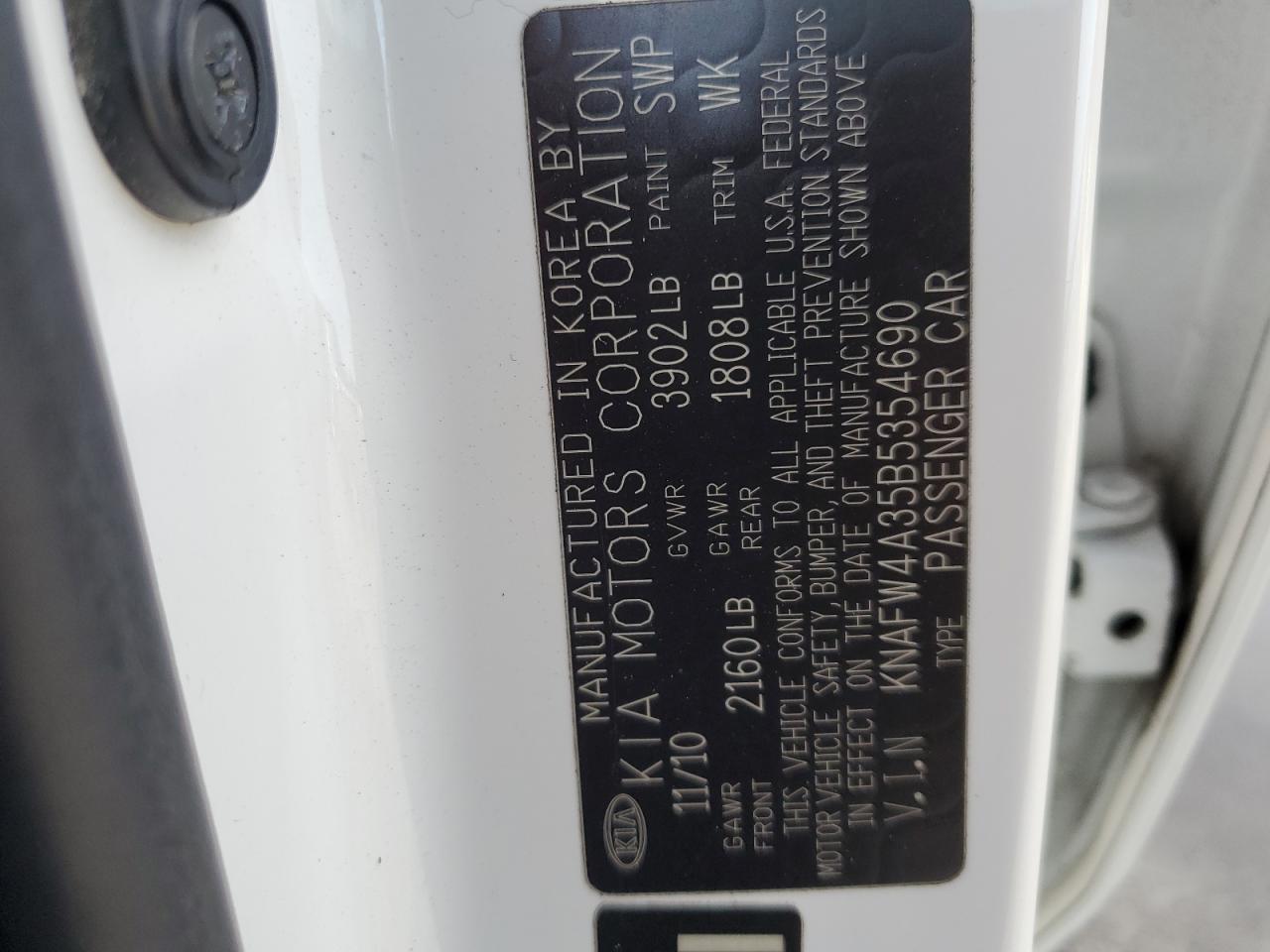 2011 Kia Forte Sx VIN: KNAFW4A35B5354690 Lot: 81442785