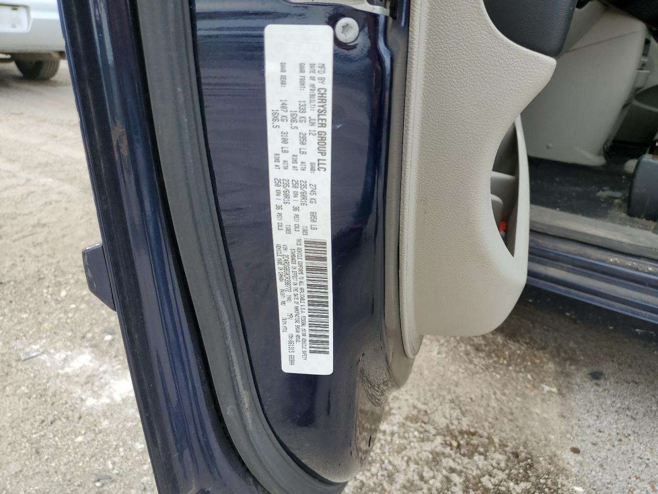 2012 Dodge Grand Caravan Se VIN: 2C4RDGBG0CR398772 Lot: 80583745