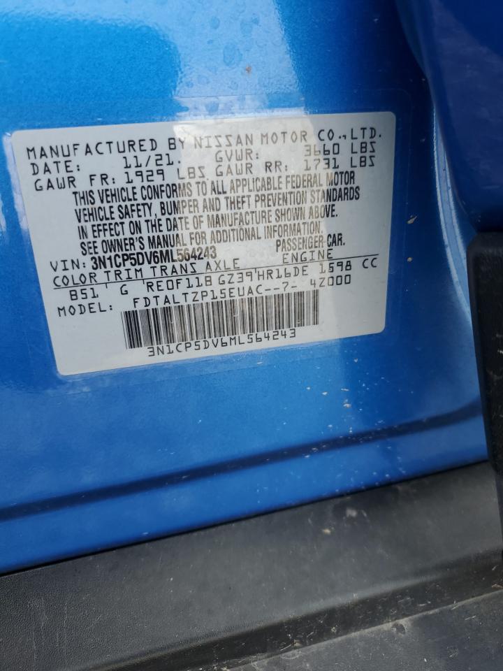 2021 Nissan Kicks Sr VIN: 3N1CP5DV6ML564243 Lot: 84272625