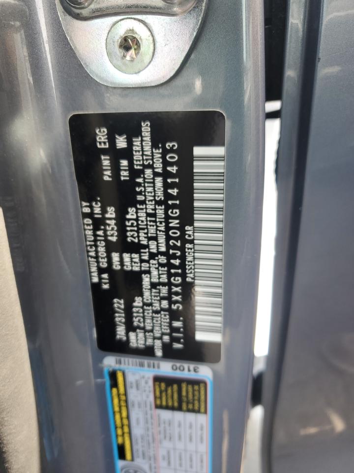 2022 Kia K5 Lxs VIN: 5XXG14J20NG141403 Lot: 71255765