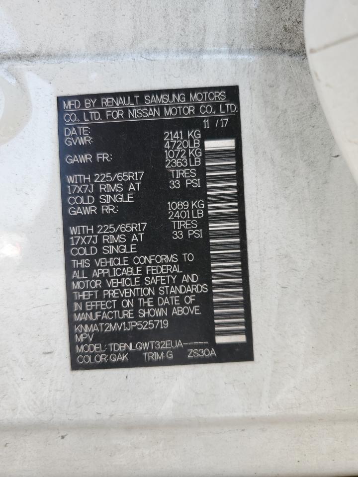 2018 Nissan Rogue S VIN: KNMAT2MV1JP525719 Lot: 71753405