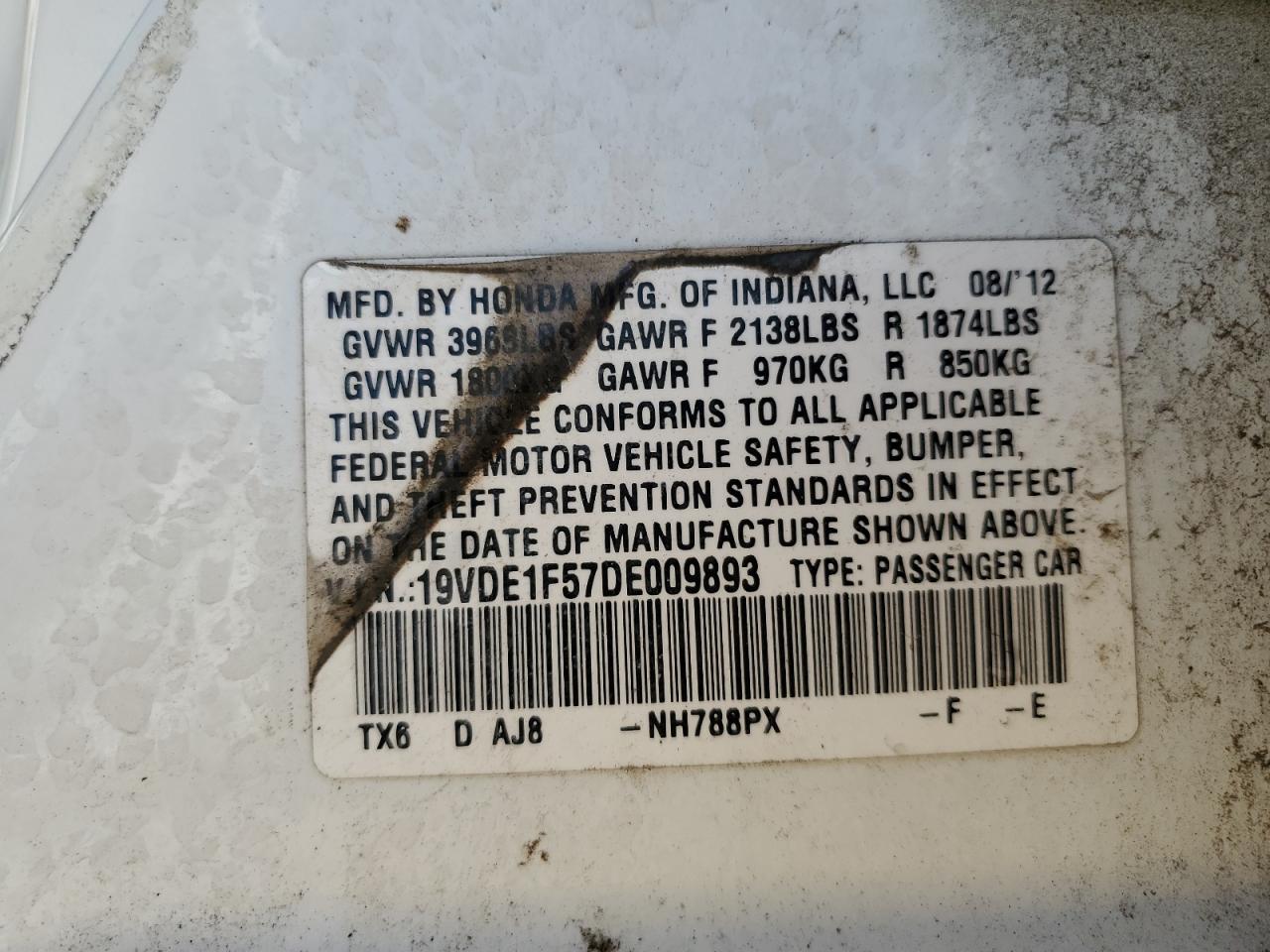 2013 Acura Ilx 20 Premium VIN: 19VDE1F57DE009893 Lot: 81685265