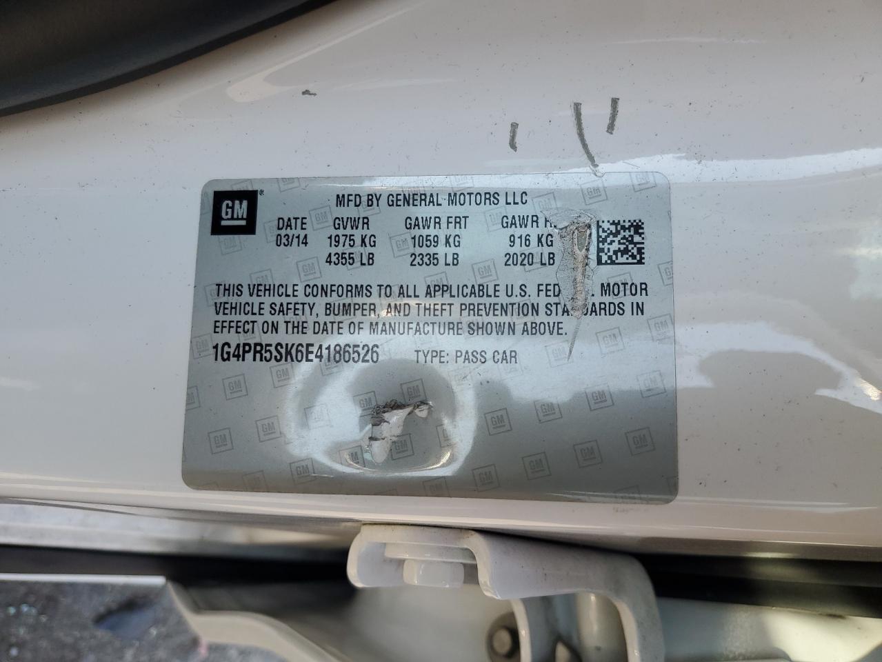 2014 Buick Verano Convenience VIN: 1G4PR5SK6E4186526 Lot: 81087715