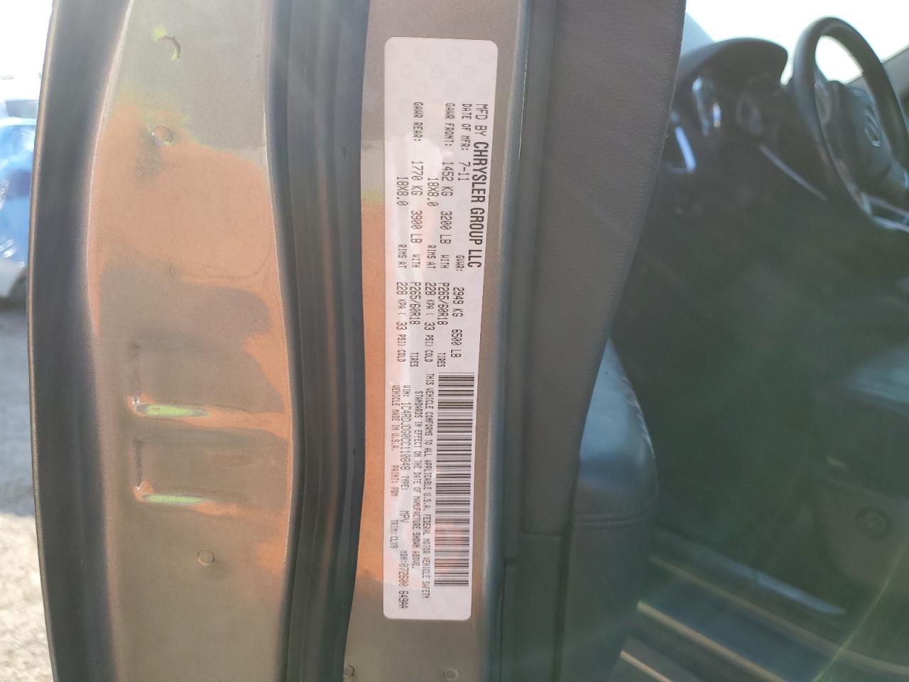 2012 Dodge Durango Crew VIN: 1C4RDJDG0CC110848 Lot: 81372055