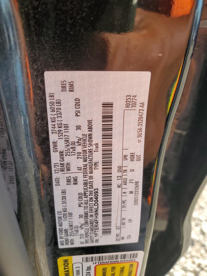 2022 Ford Ranger Xl VIN: 1FTER4FH9NLD04093 Lot: 84603885