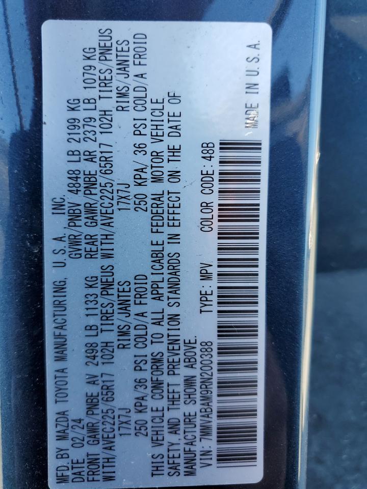 2024 Mazda Cx-50 Select VIN: 7MMVABAM9RN200388 Lot: 80496805