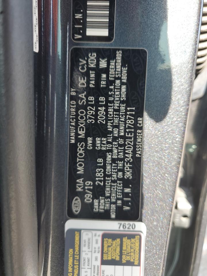 2020 Kia Forte Gt Line VIN: 3KPF34AD2LE178711 Lot: 80869205