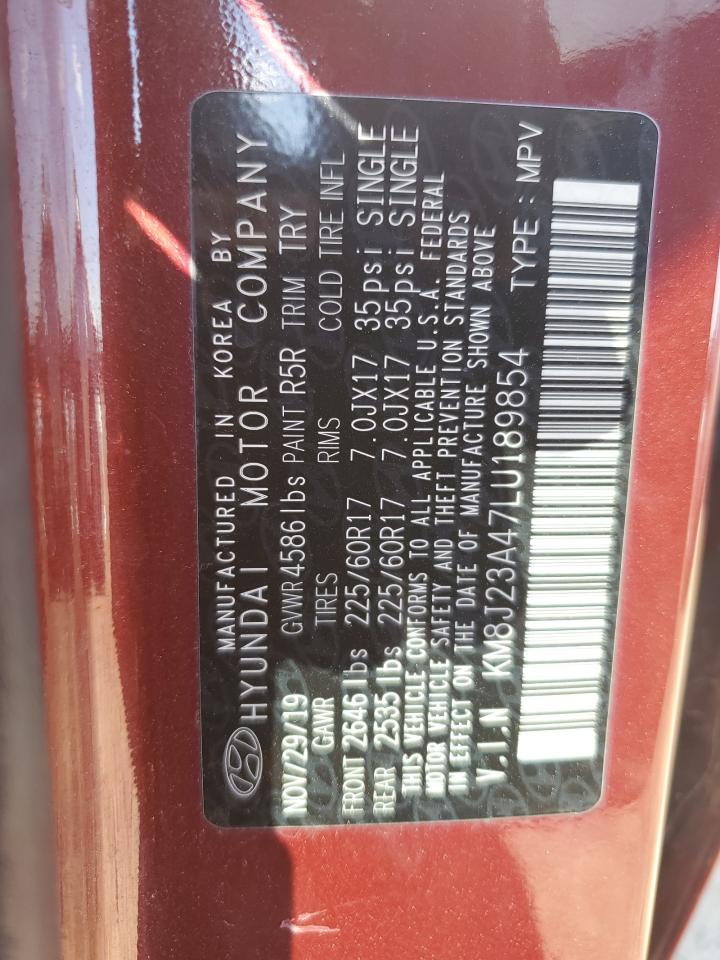 2020 Hyundai Tucson Se VIN: KM8J23A47LU189854 Lot: 81293015