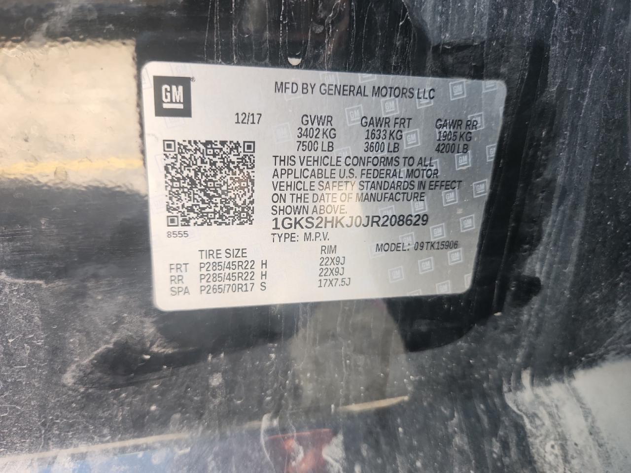 2018 GMC Yukon Xl Denali VIN: 1GKS2HKJ0JR208629 Lot: 84188455