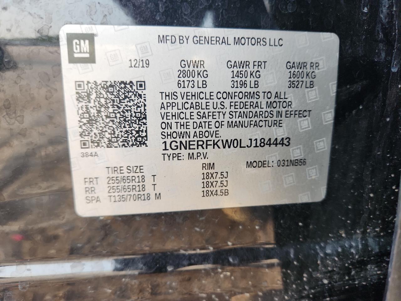 2020 Chevrolet Traverse Ls VIN: 1GNERFKW0LJ184443 Lot: 80029595